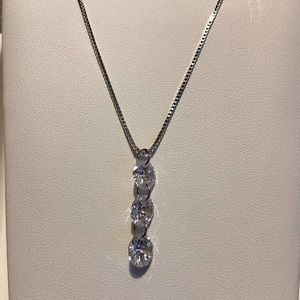 Swarovski Crystals Triple Drop Necklace